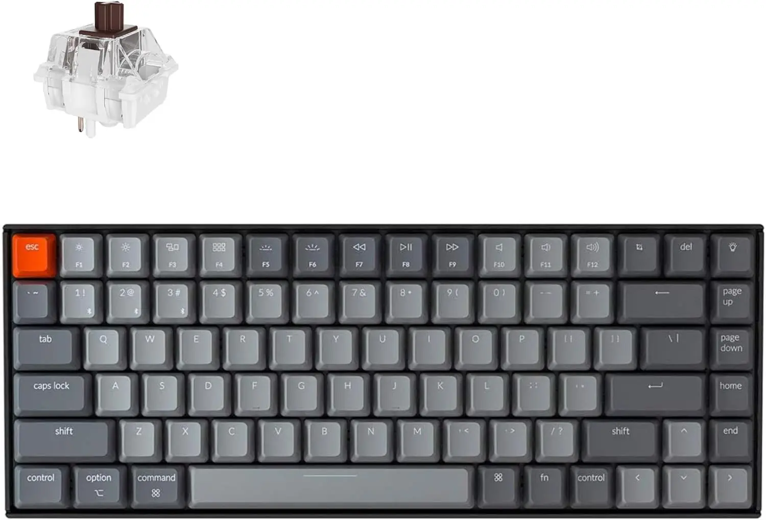 75% Layout Bluetooth Mechanical Keyboard 84 Keys White LED Backlit USB-C Wireless Gaming Keyboard for Mac Windows