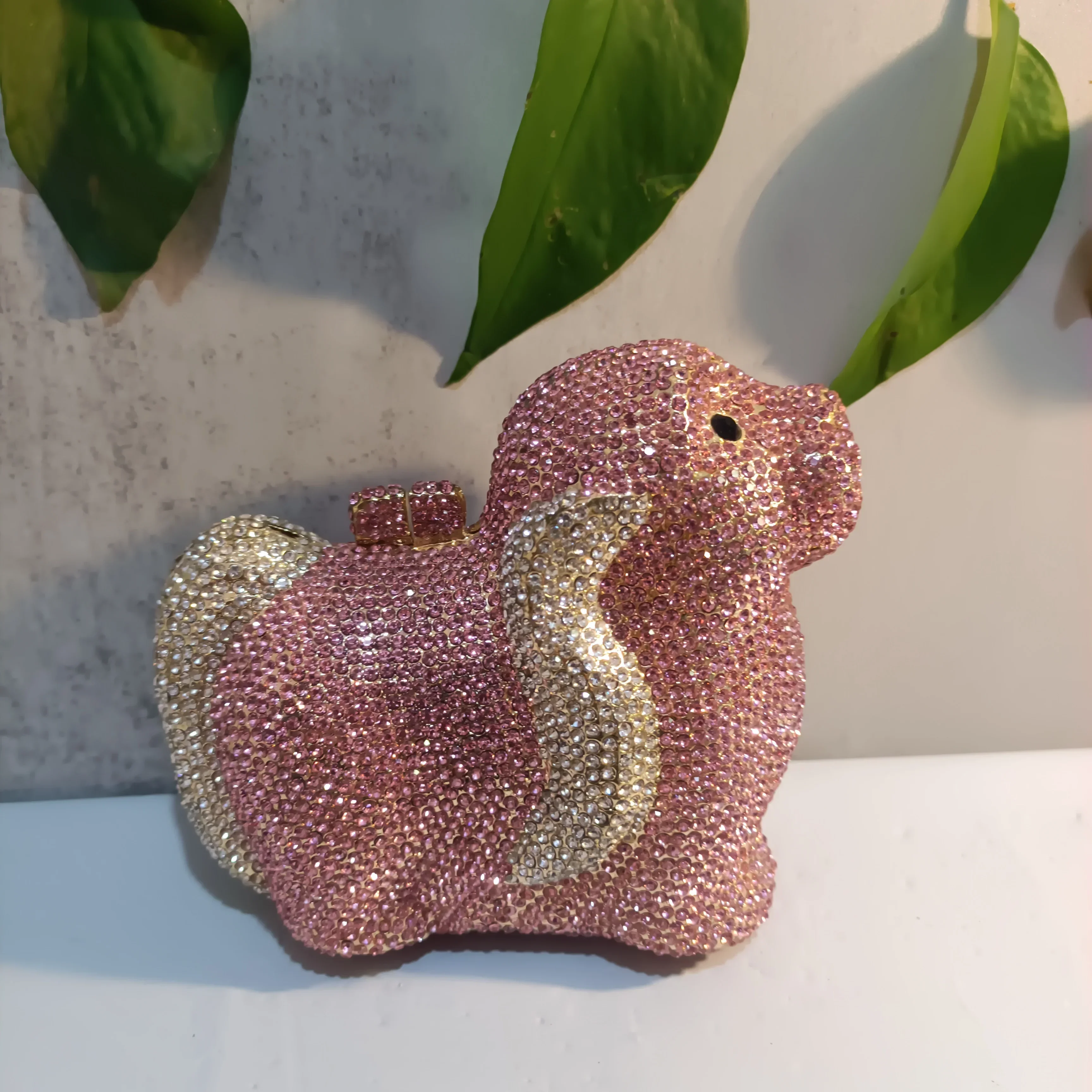 

Pink Flying Elephant Cocktail Prom Purse Wedding Bridal Cute Animal Handbag Women Crystal Diamond Party Gala Evening Bag