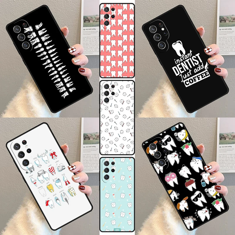 Dentist Dental Tooth Nurse Phone Case For Samsung Galaxy S23 S21 S20 FE S24 S22 Ultra Note20 S10 S9 S8 Plus Silicone Cover