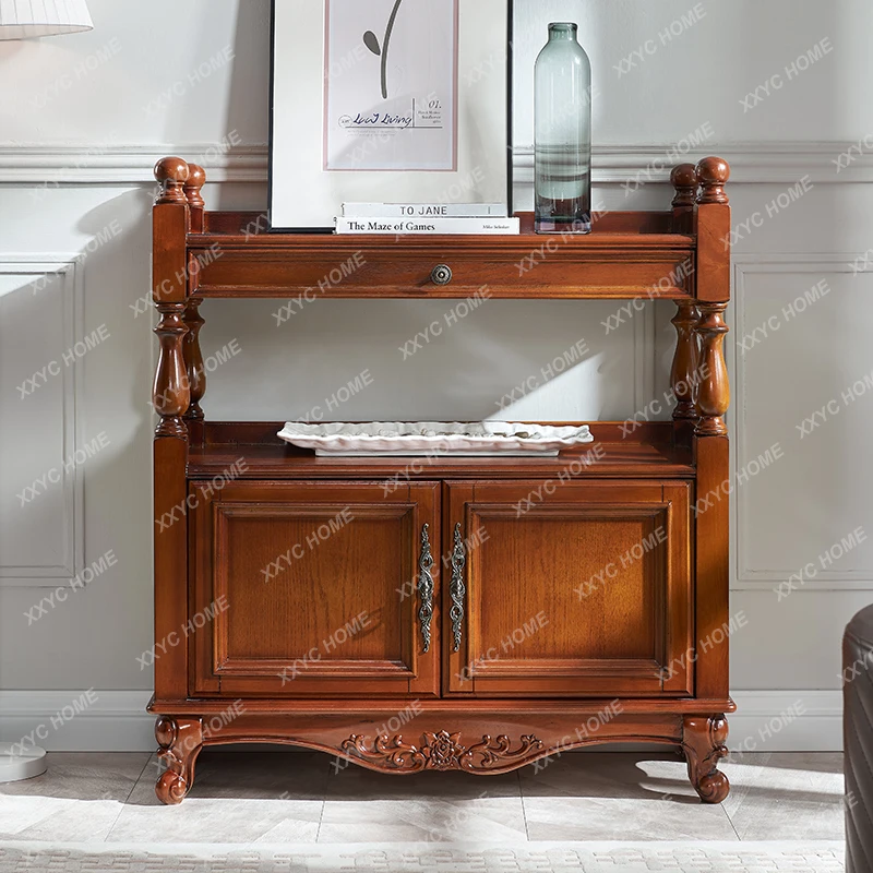 

Американская интегрированная стойка от пола до потолка из цельного дерева, многослойная стойка для хранения.