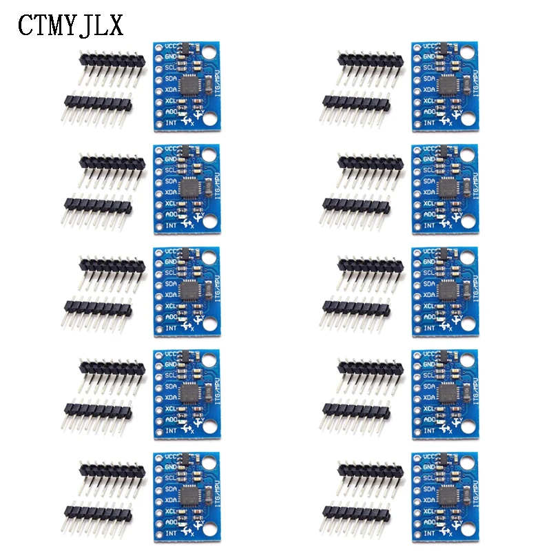 5-10pcs IIC I2C GY-521 MPU-6050 MPU6050 3 Axis Analog Gyroscope Sensors + Accelerometer Module For Arduino With Pins 3-5V DC