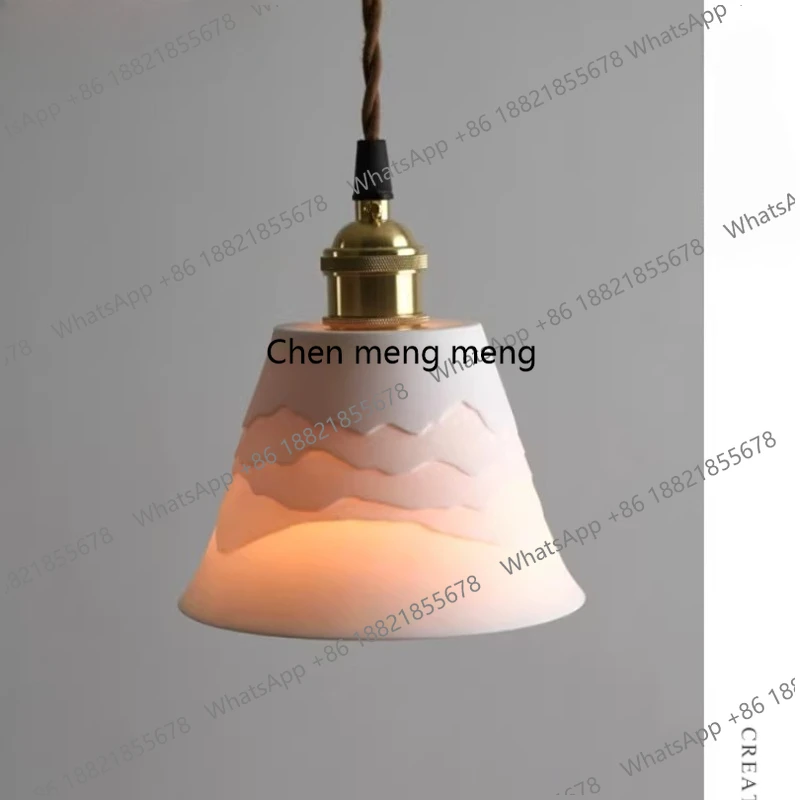 

Light French all-copper retro restaurant simple entrance bar counter bedroom Japanese bedside ceramic small chandelier