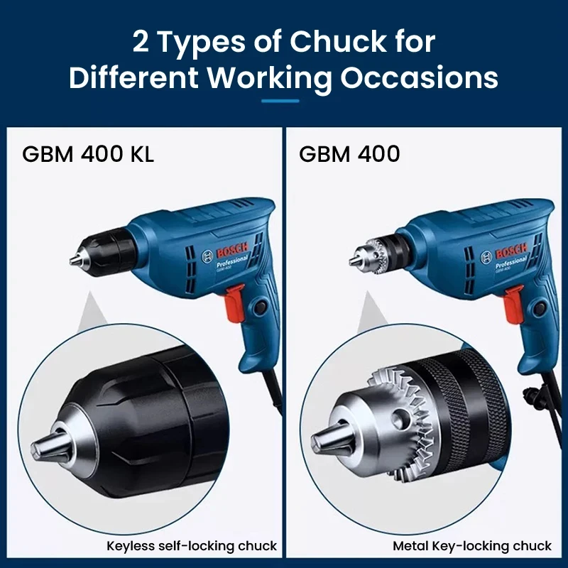 Bosch Electric Hand Drill Electric Screwdriver Household Small Single-speed Household Tool Multi-function GBM400KL Self-locking