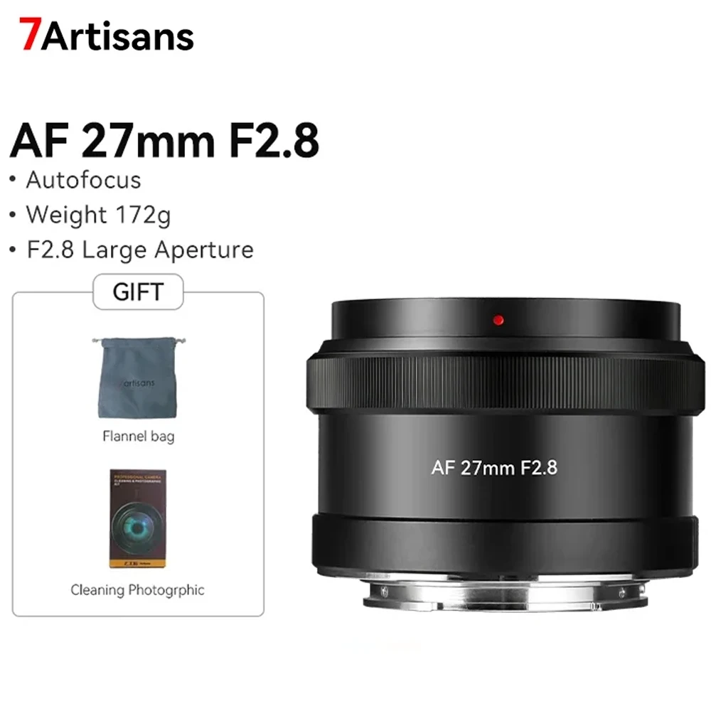 

Объектив 7artisans AF 27 мм F2.8 APS-C с автофокусом STM Prime для беззеркальных камер Sony с креплением E ZVE10 A6300 A6400 A6500 A6600 NEX-3