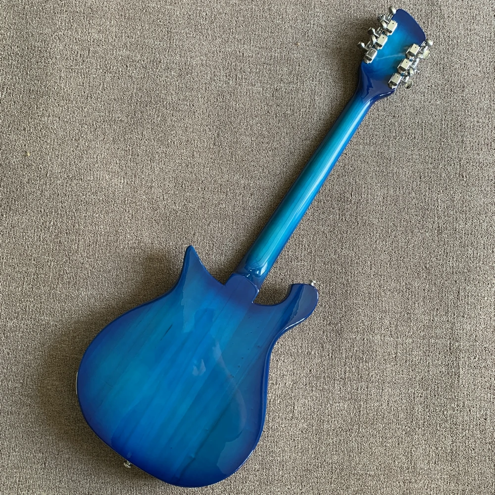 blue color 12 strings rickenback electric guitar half hollow body Roger limit 12-string ricken guitarra