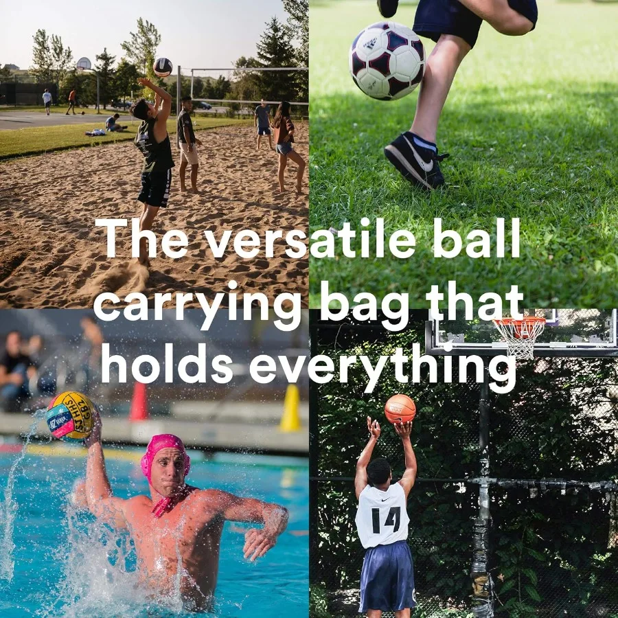 Bolsa de pelota para equipo de baloncesto XL de alta resistencia con diseño de correa para el hombro para entrenadores con 2 bolsillos delanteros para almacenar Co