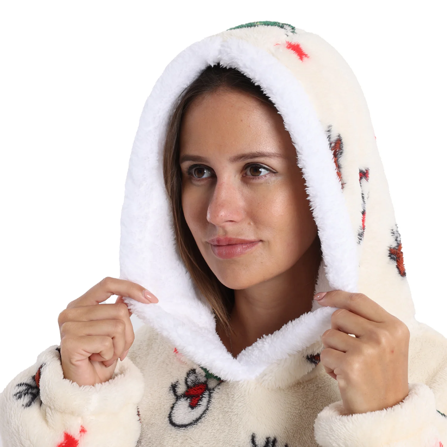 Oversized Warm Winter Fleece Fluffy Fuzzy Wearable Blanket Thick Hooded Blanket Hoodie Sweatshirt for Adults Men Women Christmas