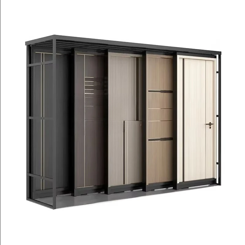 

&c Custom Horizontal Wooden Door Metal Rack Window Sliding Stand Sample Frame Ceramic Tile Flooring Display Boya Display