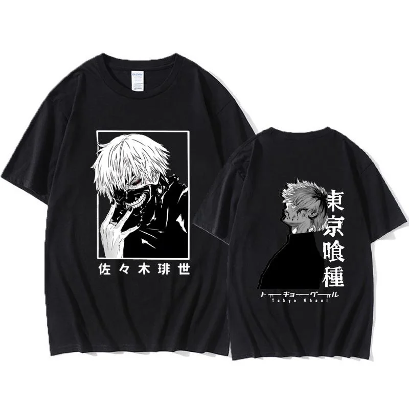 New Kaneki Ken T-shirt Men's Women's Fashion Anime Printed T Shirt Summer Casual Crew Neck Loose Short Sleeve Tee