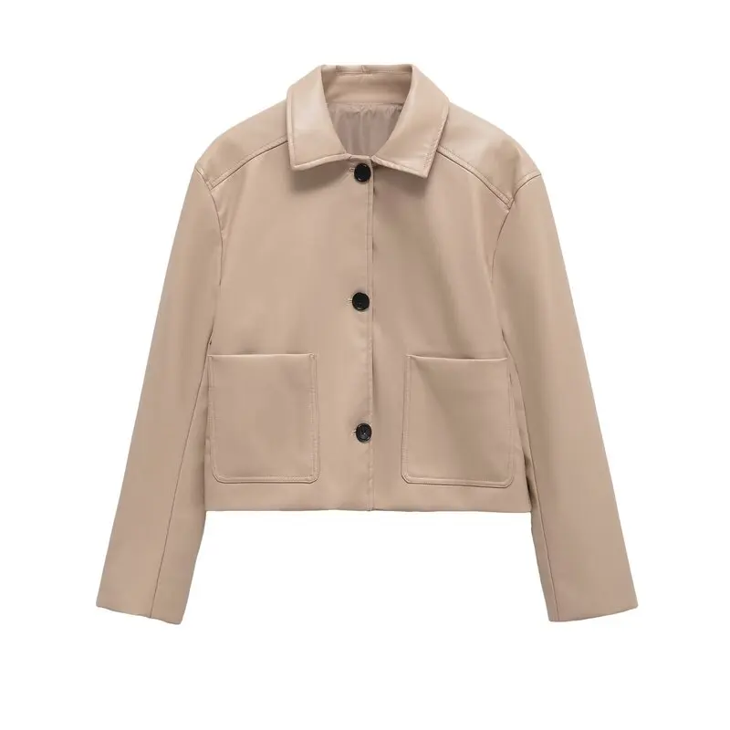 2025 otoño nueva mujer ort Quali cuero Jaet versátil viaje Sle prendas de vestir exteriores señoras Faion Cact tamaño