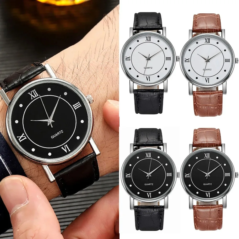 Watches Mens Luxury Casual Leather Quartz Men's Watch Business Clock Male Sport Digital Wristwatches Montre Femme Часы Женские