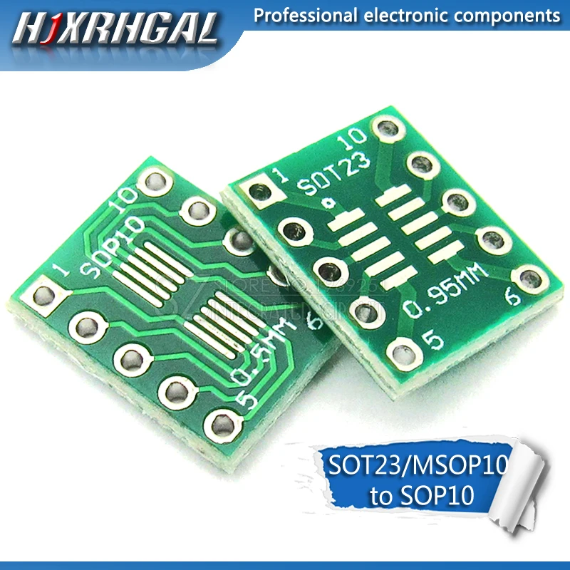 10PCS SOT23 MSOP10 UMAX to DIP10 Transfer Board DIP Pin Board Pitch Adapter hjxrhgal