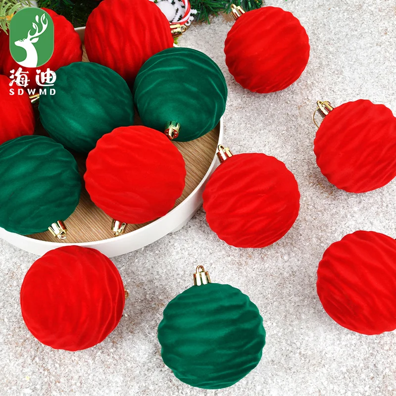 

Christmas decoration PVC green plush ball hanging ornament