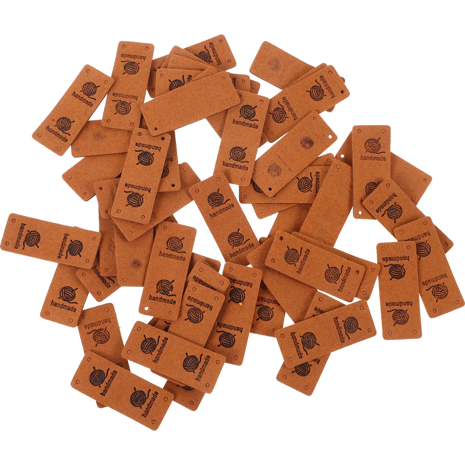 

50Pcs Embossed Decorative Labels for Clothing Labels with Holes for Handmade Gifts Yarn Crafts DIY Apparel Accessories