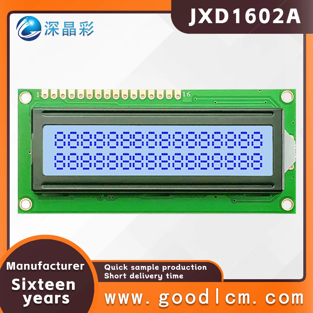 quality Small size characters display module JXD1602A STN Gray Positive lcd 16X2 dot matrix display 5.0V and 3.3V optional