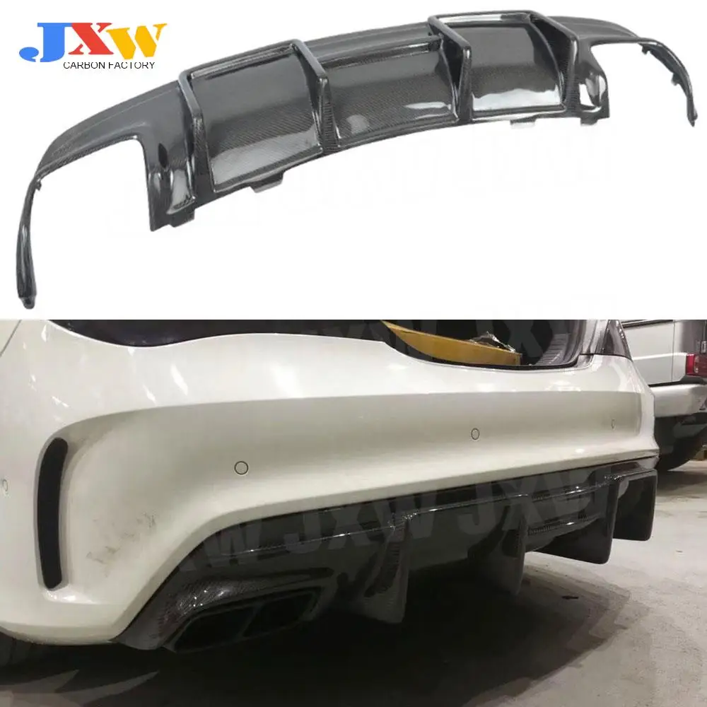 Carbon Fiber/ FRP Rear Lip Diffuser Spoiler For Mercedes Benz W117 CLA200 CLA250 CLA260 CLA45 2013-2019 Back Bumper Guard