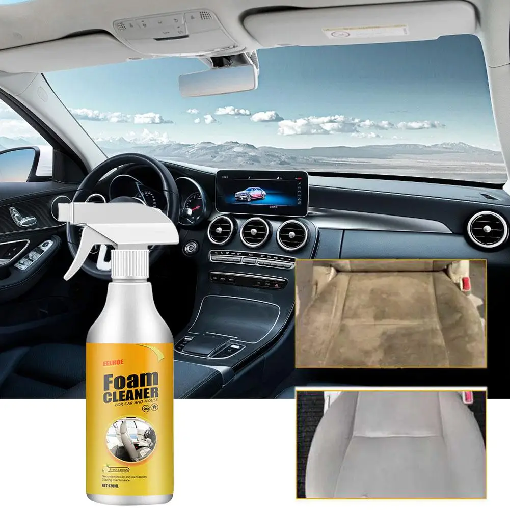 

120 мл пена для кожаных сидений, многофункциональный очиститель, пена для обслуживания автомобиля, аксессуары для удаления автомобильного спрея, инструмент для мытья салона Stai T8R1