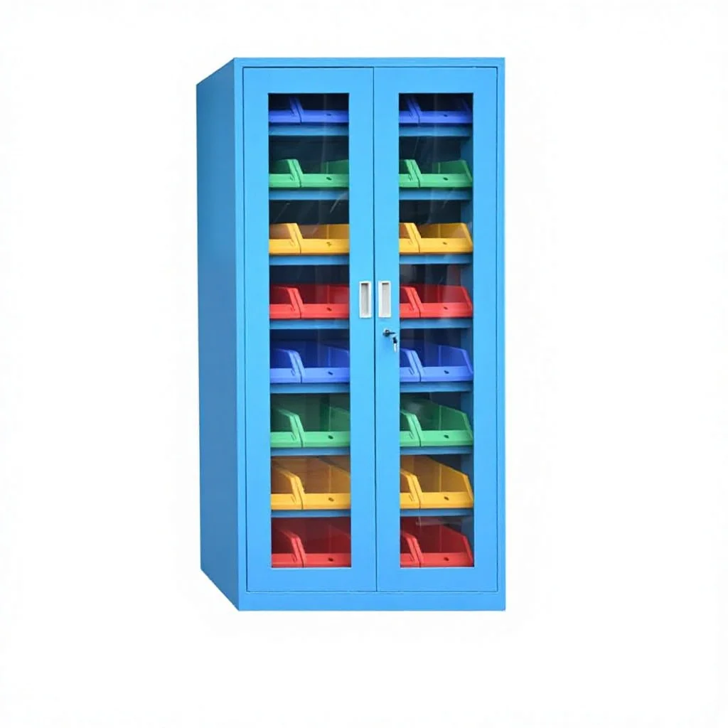 Zhengdong Thickened Iron Sheet Heavy-Duty Auto Repair Tool Storage Cabinet With Transparent Doors Blue Workshop Parts Cabinet