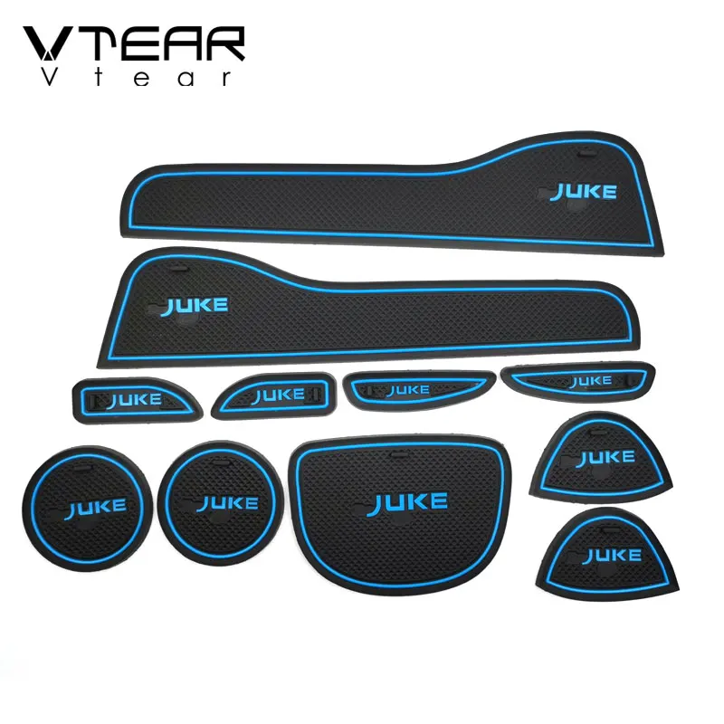 Vtear Door Groove Pad Anti-Slip Mat Stickers Car-styling Interior Decoration Acccessories For Nissan Juke 2014 2015 2016 2018