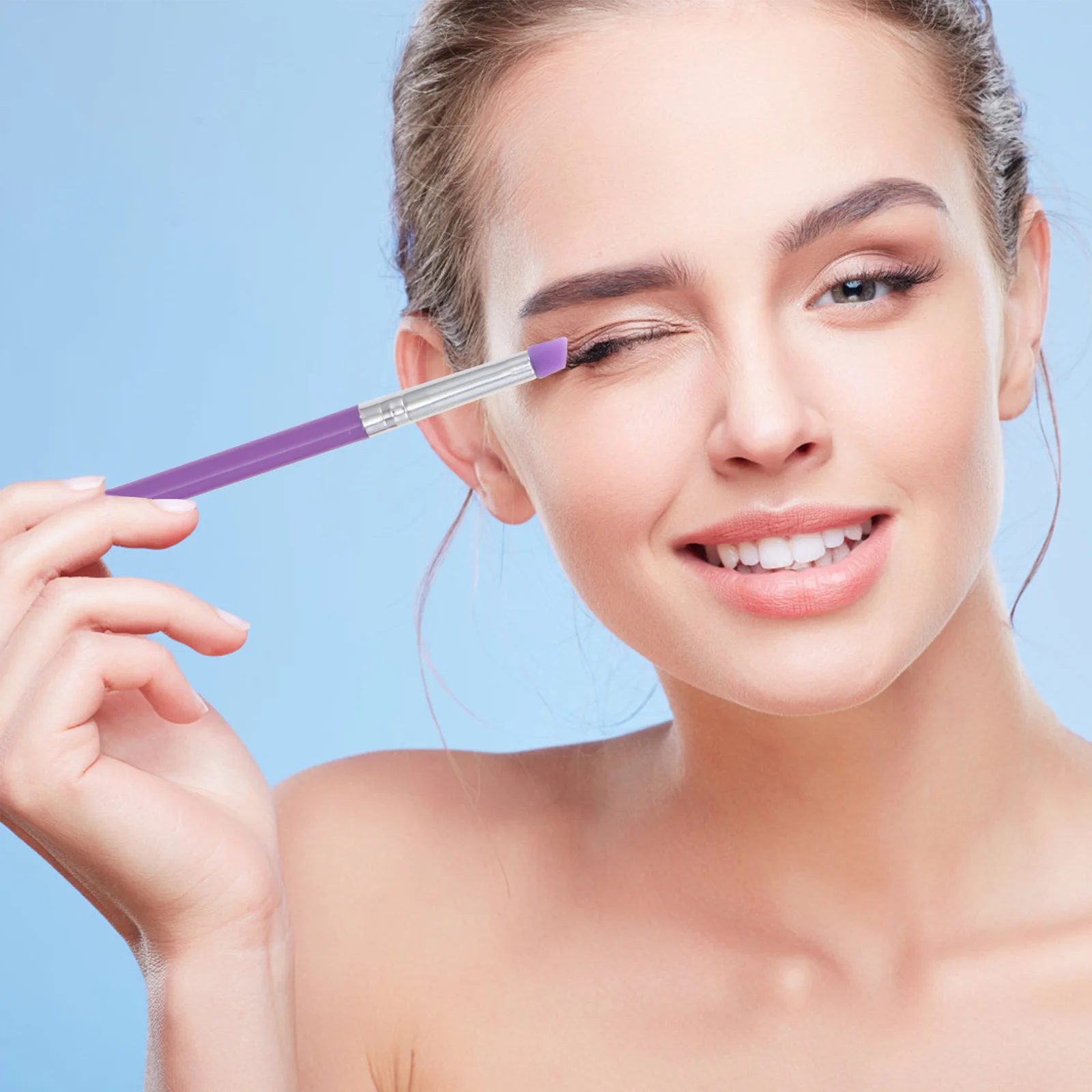 Juego de brochas de maquillaje de silicona, mango de plástico para base, máscara Facial, crema, herramientas de aplicación, belleza para mujer, 6 uds.