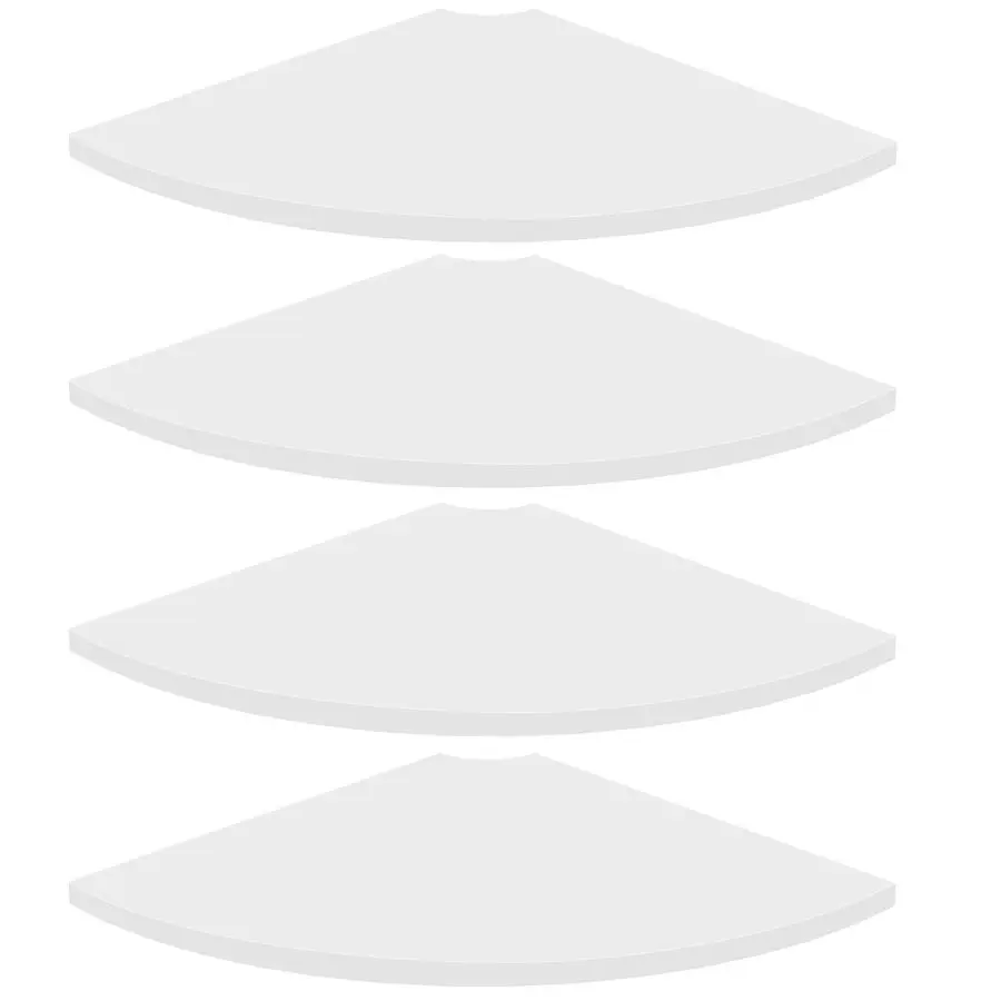 

Corner Floating Shelves, Set of 4 Round Corner Shelf Wall Mount with Cord Hole, 12 Inch Wood Curved Hanging Shelf for Cable Box,