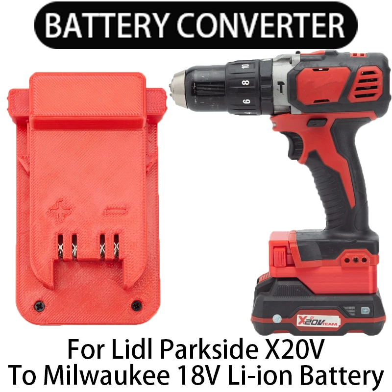 ตัวแปลงแบตเตอรี่สำหรับ milwaukee 18V เครื่องมือ Li-ion สำหรับ lidl parkside X20VV li-ion อุปกรณ์เครื่องมือไฟฟ้าตัวแปลงแบตเตอรี่