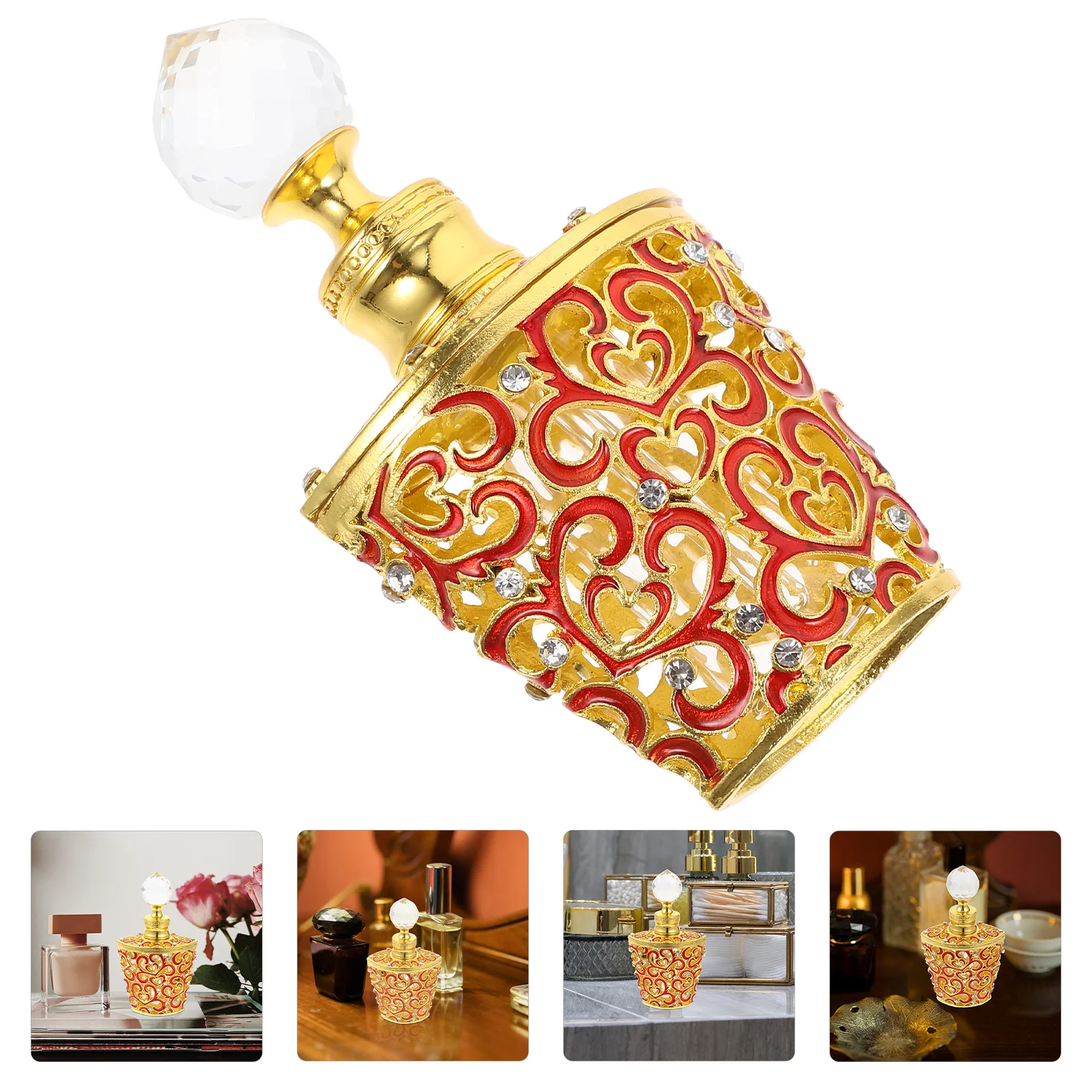 

Vintage Hand-Painted 10ml Arabian Style Glass Perfume Bottle Empty Refillable Decorative Essential Oil Storage Travel Dispenser