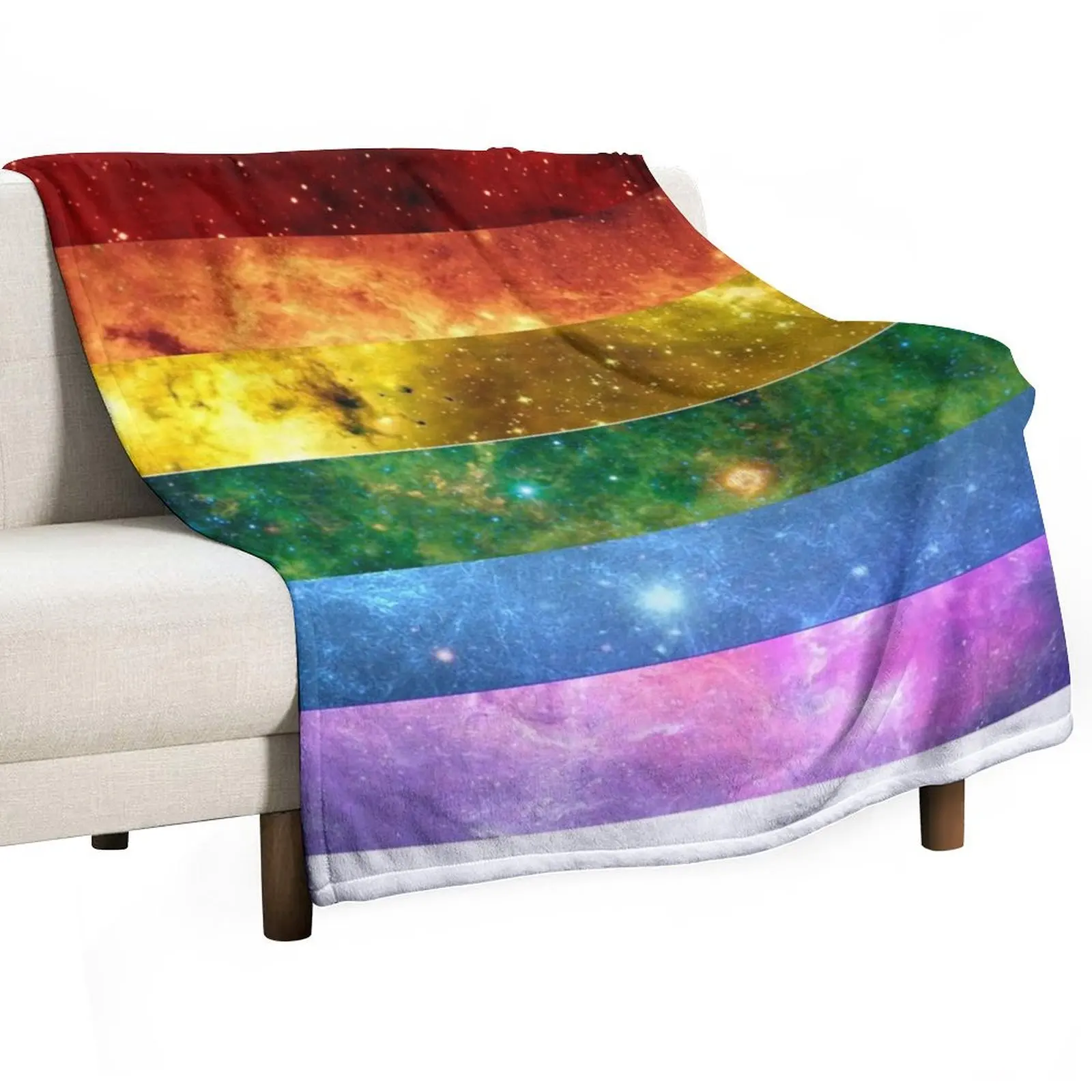 Rainbow Flag - LGBTQ Galaxy Throw Blanket blankets ands Blankets For Baby Custom Blankets