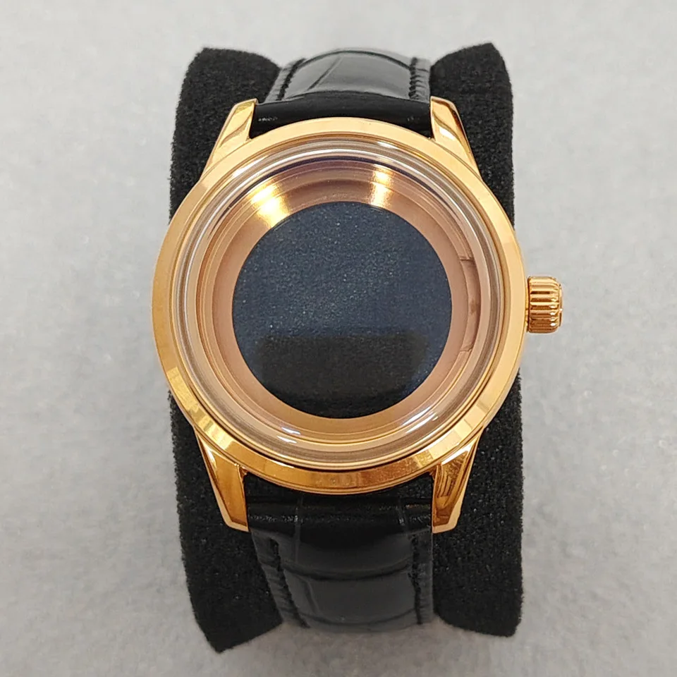 Nowe, zmodyfikowane akcesoria złote 39MM przezroczysta tarcza z otwartym deklem, pasujące do mechanizmów NH34/35/36/4 R/7S
