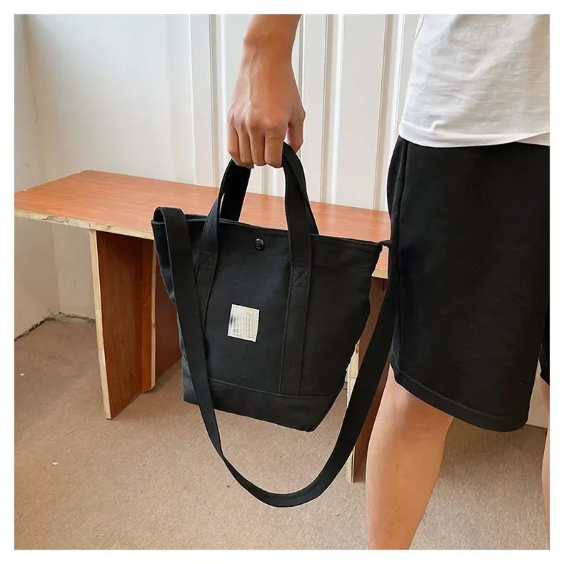 High Quality Beach Bag Popular Brands Plain Reusable Blank Canvas Tote Bag Leather Handles Fashionable Large Capacity Handbag