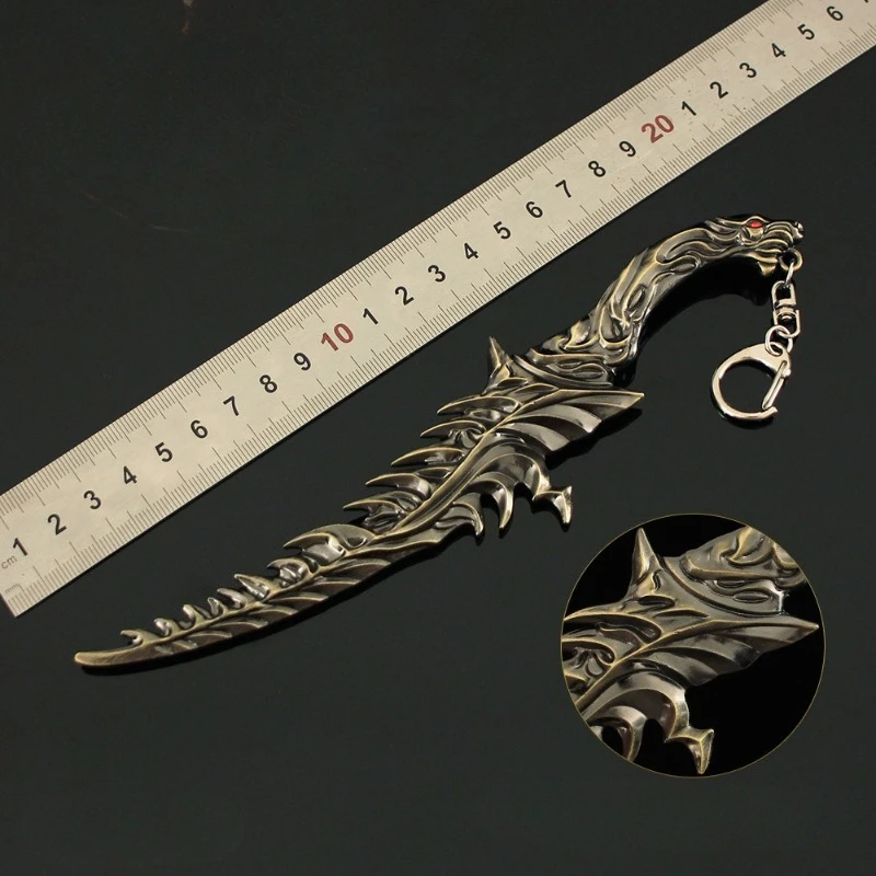 21 سنتيمتر/8.27in Eldenn لعبة الأجهزة الطرفية الموت خنجر نموذج معدني سكين صغير لعبة الدعائم سبيكة البندول الحلي مجموعات العرض #3