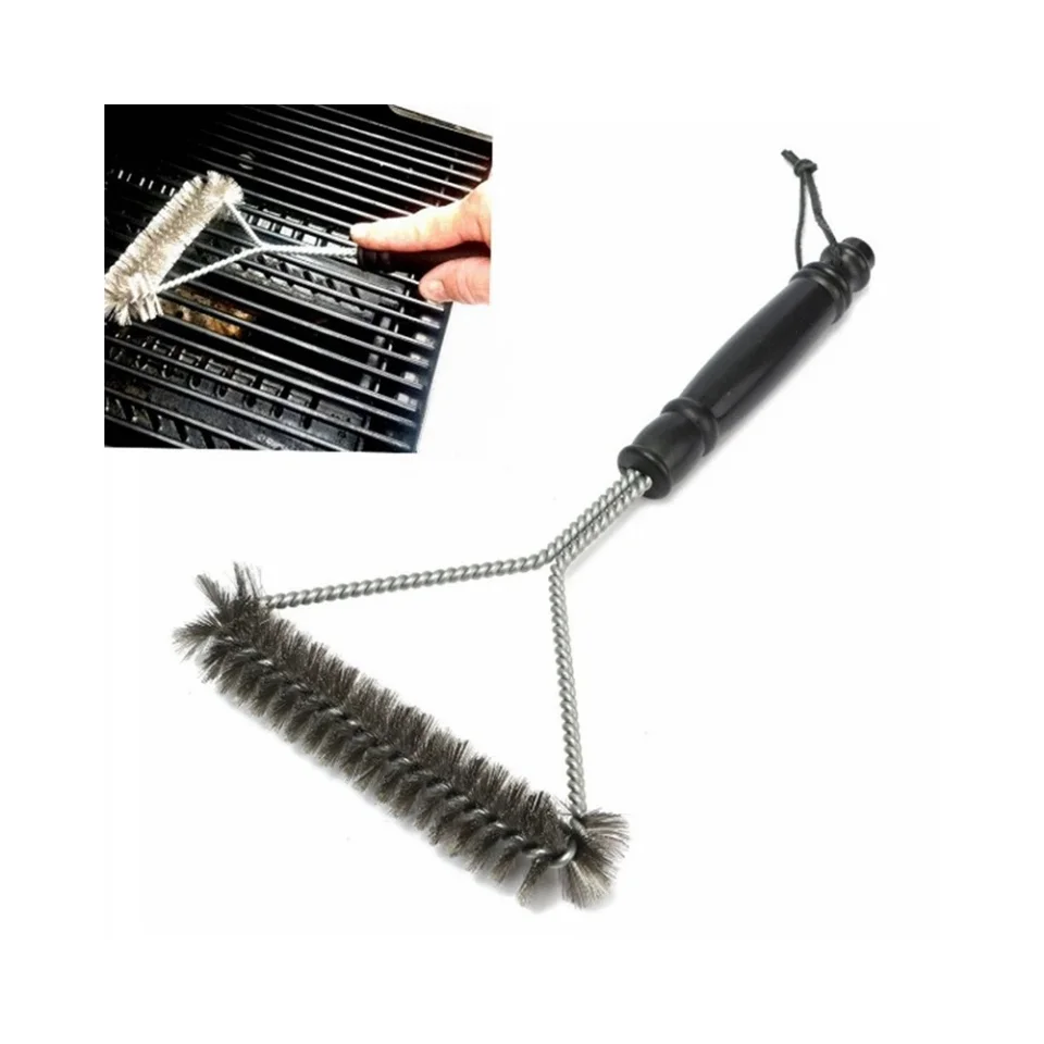 Barbecue Grill BBQ Brush Clean Tool Grill Accessories Stainless Steel Bristles Non-stick Cleaning Brushes Barbecue Accessories