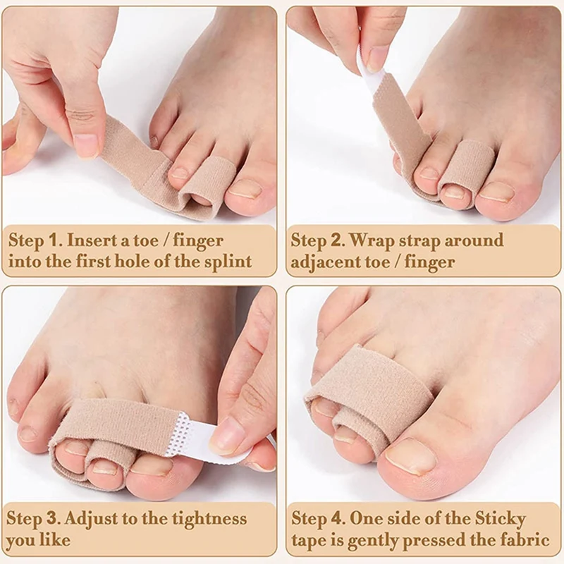 AD-30 قطعة كسر اصبع القدم يلتف مبطن الضمادات المطرقة تو فاصل الجبائر إصبع مستقيم لأصابع المطرقة ، أصابع ملتوية