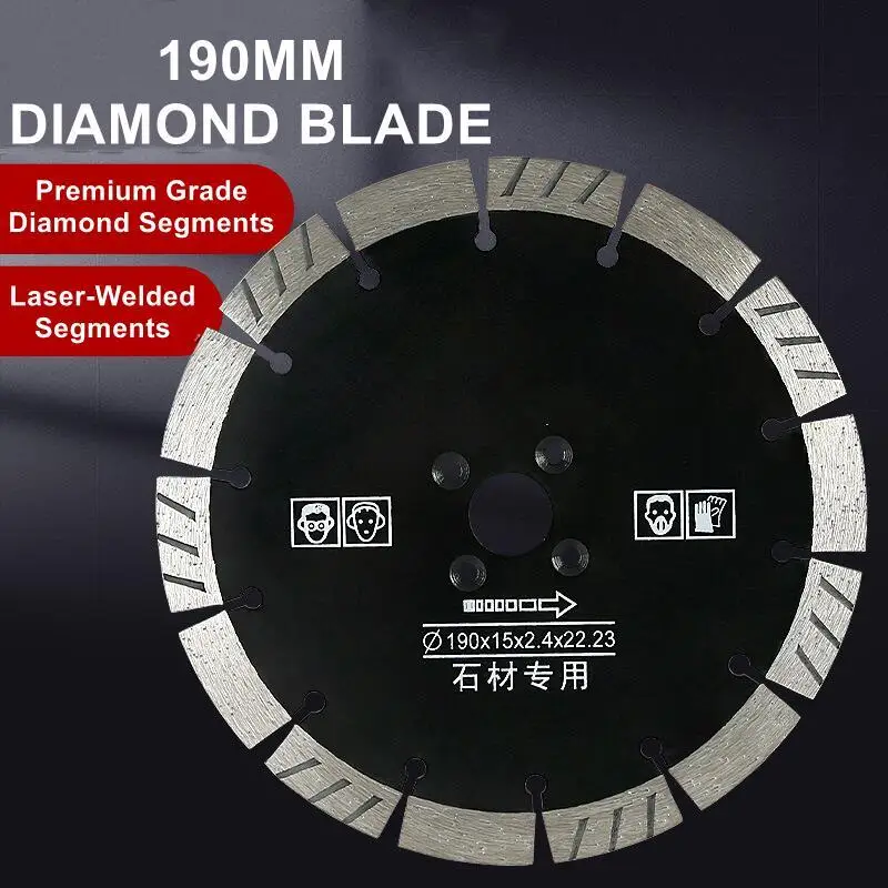 190mm Diamond Saw Blade Porcelain Tile Ceramic Stone Granite Concrete Marble Cutting Disc For Angle Grinder