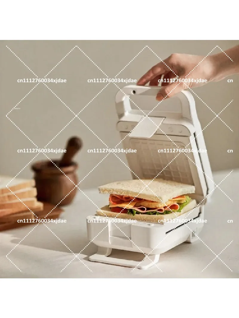 2-in-1 Sandwich & Waffle Maker, Compact Breakfast Machine, Removable Baking Pan, Multi-Functional Toast Press