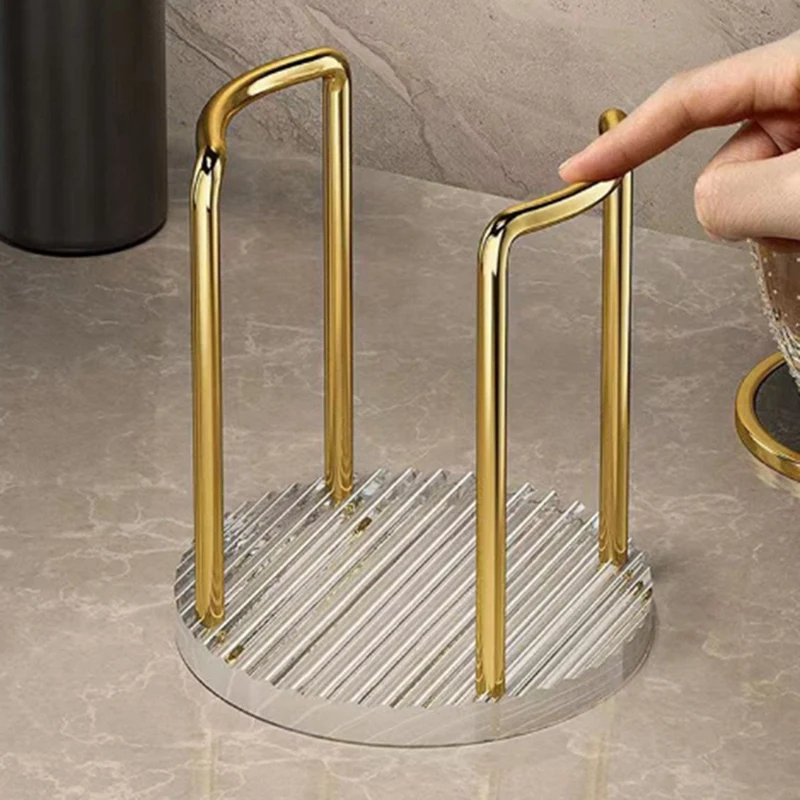 PORK-Luxury Cup Storage Holder Water Tea Cups Dispenser Rack Shelf Mug Display Stand Home Organizer