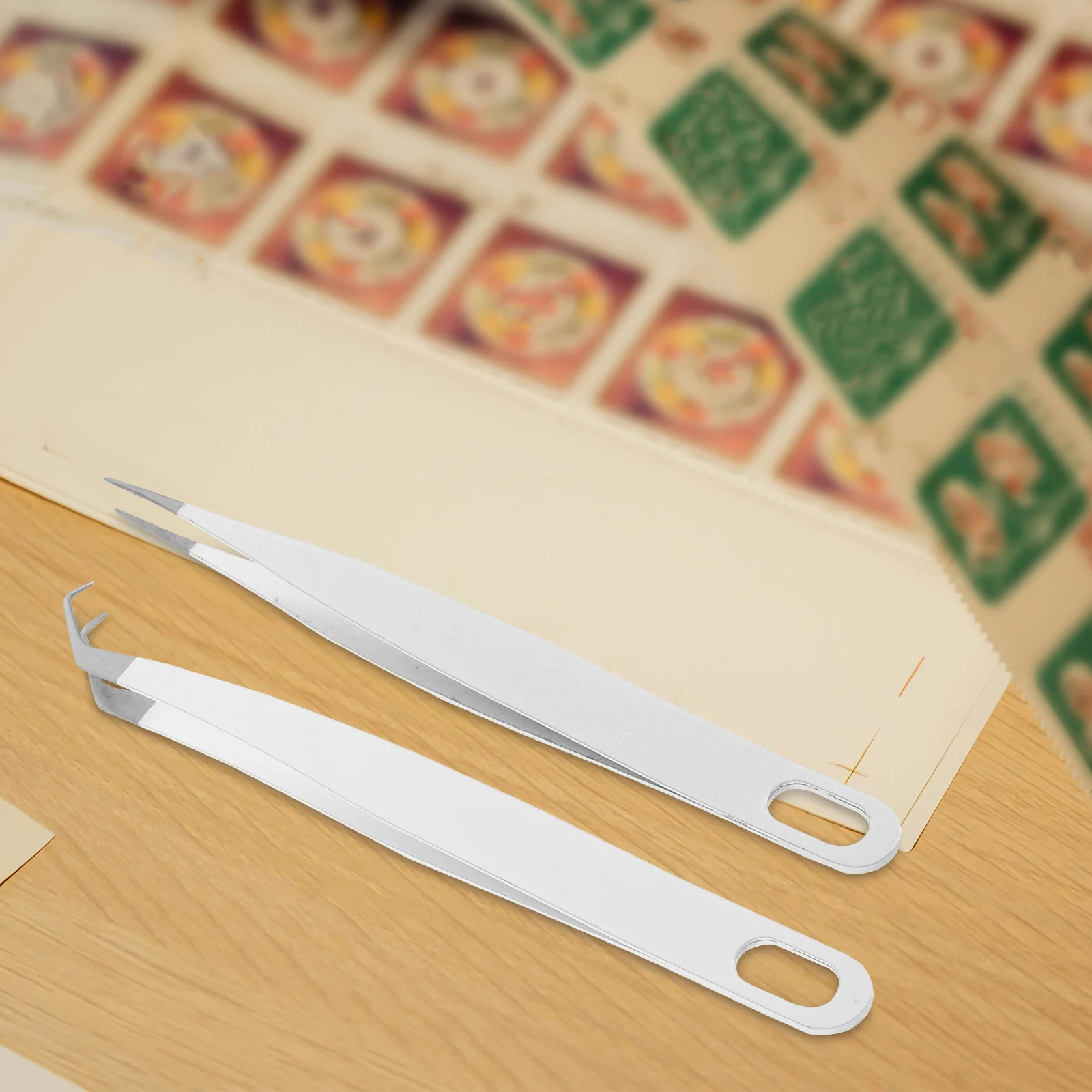 

4pcs Stainless Steel Tweezers Tool Set Durable Long Precision Tongs For Craft Hobby Eyebrow Sticker Stamp Makeup Grafting Fake