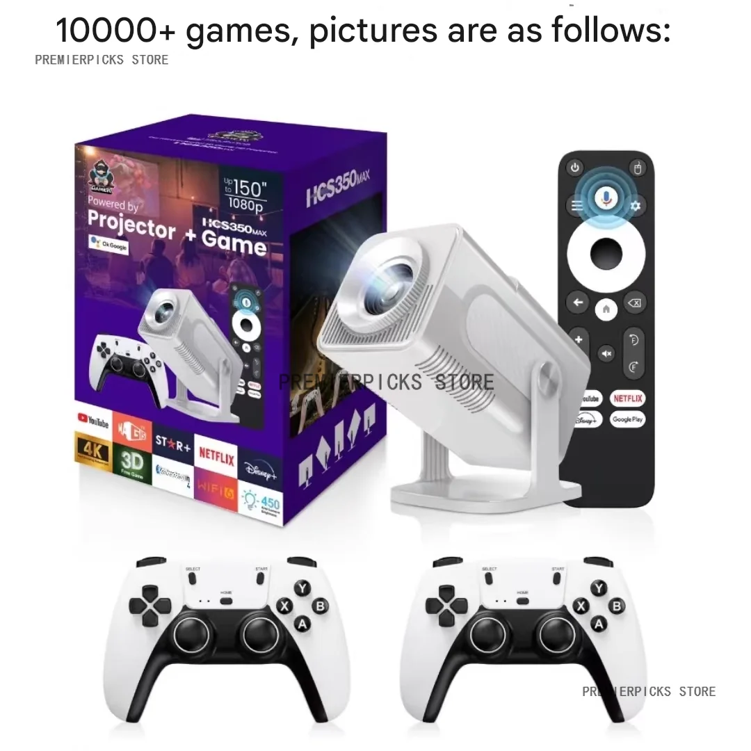 

AI-Powered HCS350MAX 4K Gaming Projector with Voice Remote Ultra HD Wireless Streaming Purple Aesthetics Low Latency Mode Home
