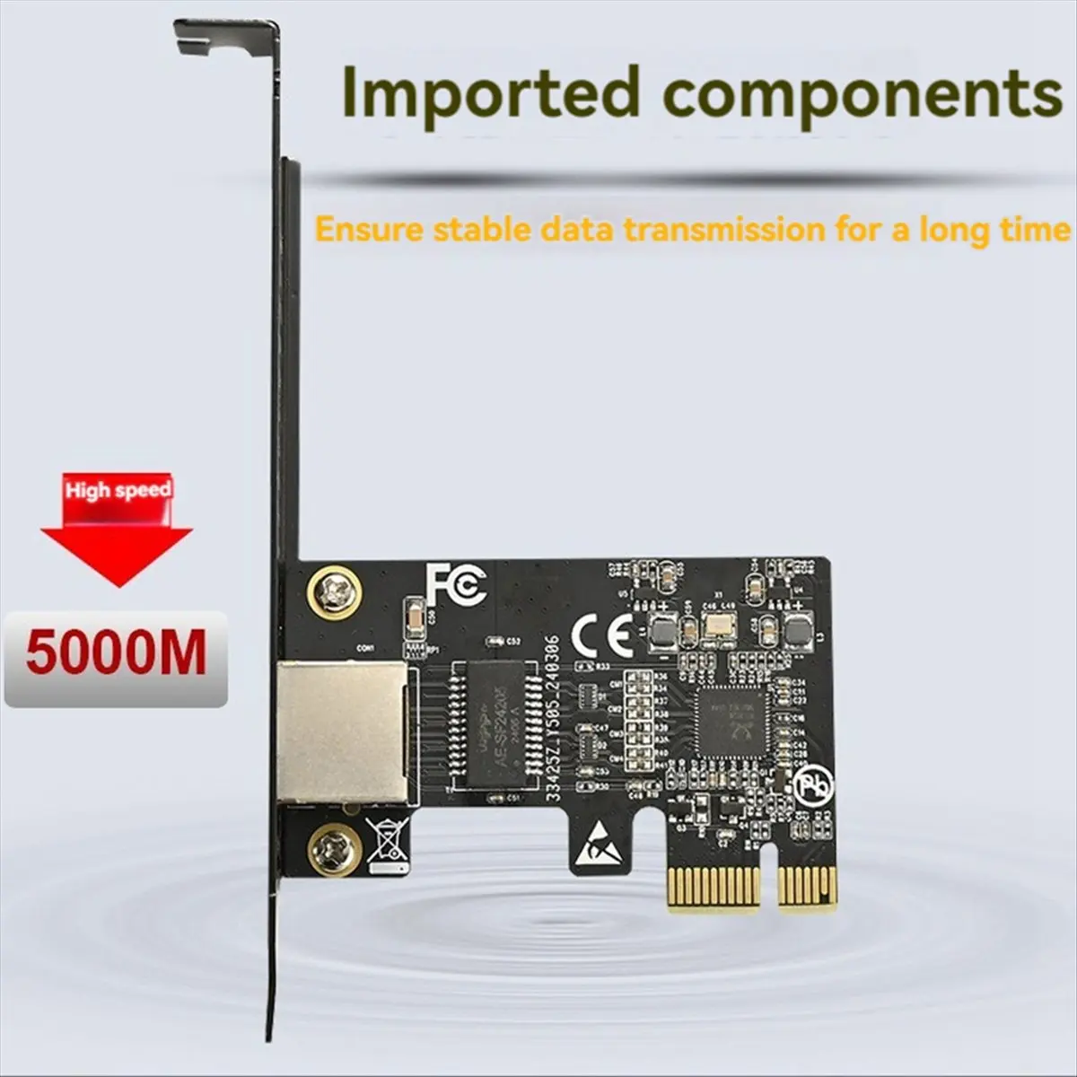 

(A26M) Сетевая карта PCIE 5 ГБ PCI Express X1 с портом RJ45 Gigabit Ethernet, поддержка скоростей 10/100/1000 Мбит/с, 2.5G, 5G для ПК