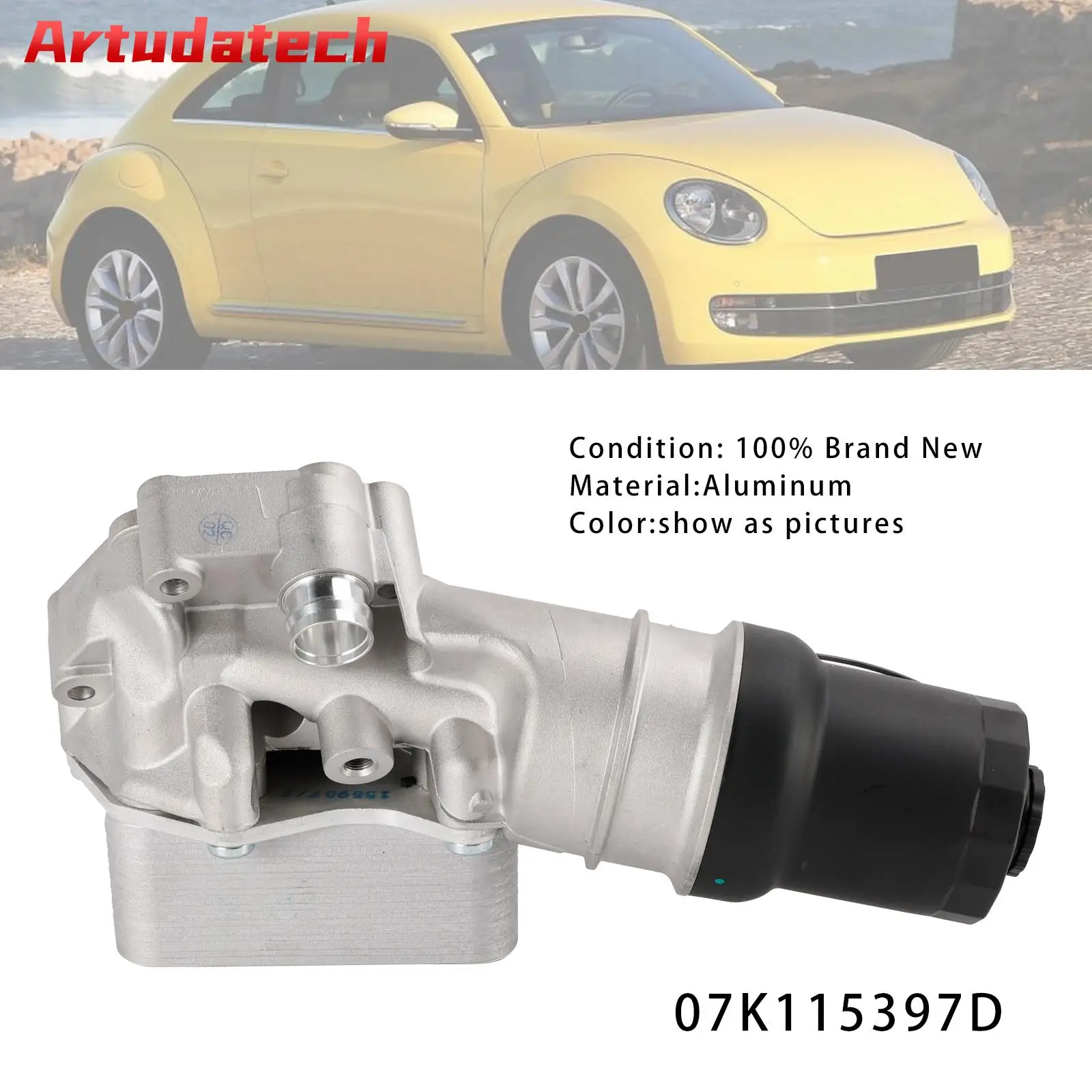Artudatech Upgrade Oil Cooler Filter Housing 07K115397D For VW Jetta 2.5L 2005-2014 Car Accessories