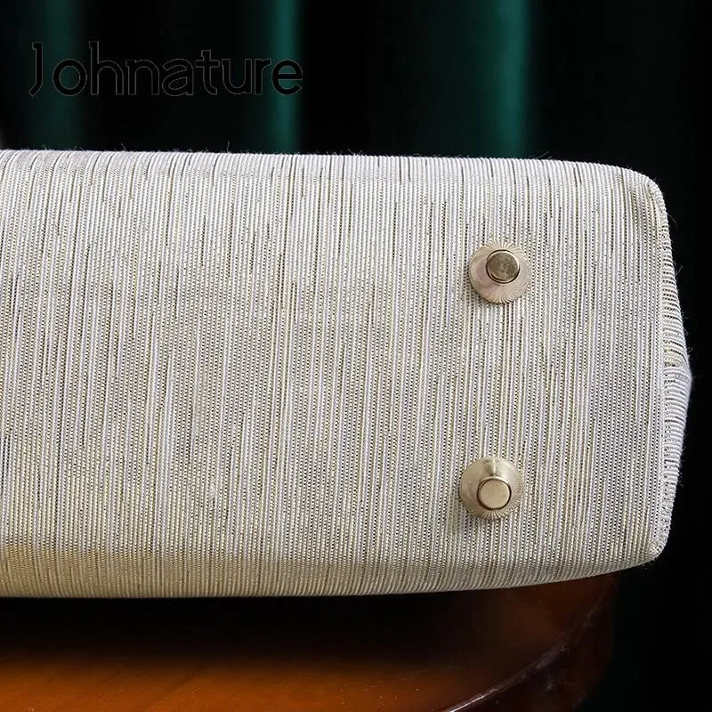 Imagem -05 - Johnature-elegante e Versátil Bolsa de Corrente para Mulheres Elegantes Bolsas de Ombro para Senhora Cheongsam Antigo Pérola Banquete Novo 2024