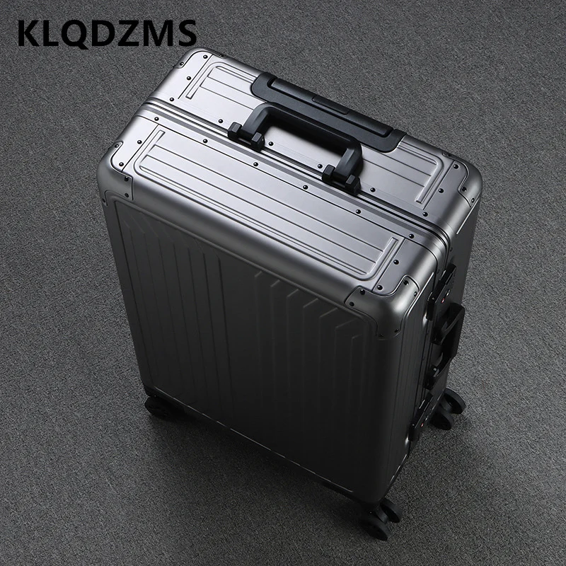 Klqdzms 20\'\'24\'28インチオールアルミニウムマグネシウム合金ビジネストロリーハンドラゲッジボードボックス