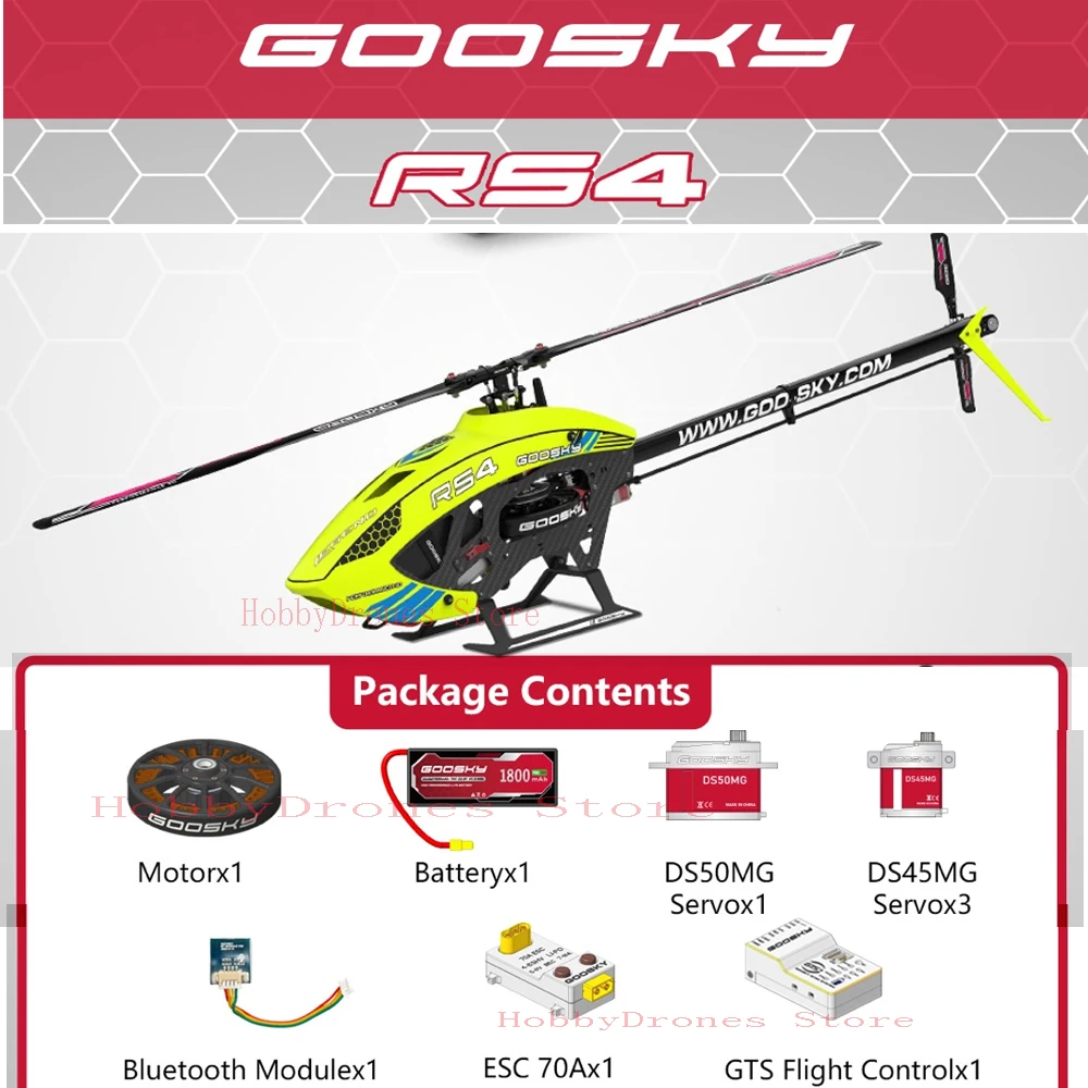 GooSky RS4 Legend 6CH 3D Direct Drive Brushless Motor 380 Class Flybarless RC Helicopter PNP Version