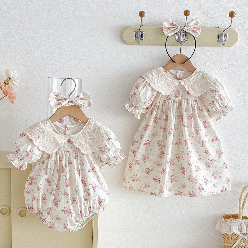 

Новинка 2026: Летние платья для девочек 2-7 лет, праздничные платья для малышек, хлопковые комбинезоны с коротким рукавом и принтом, детские платья-принцессы