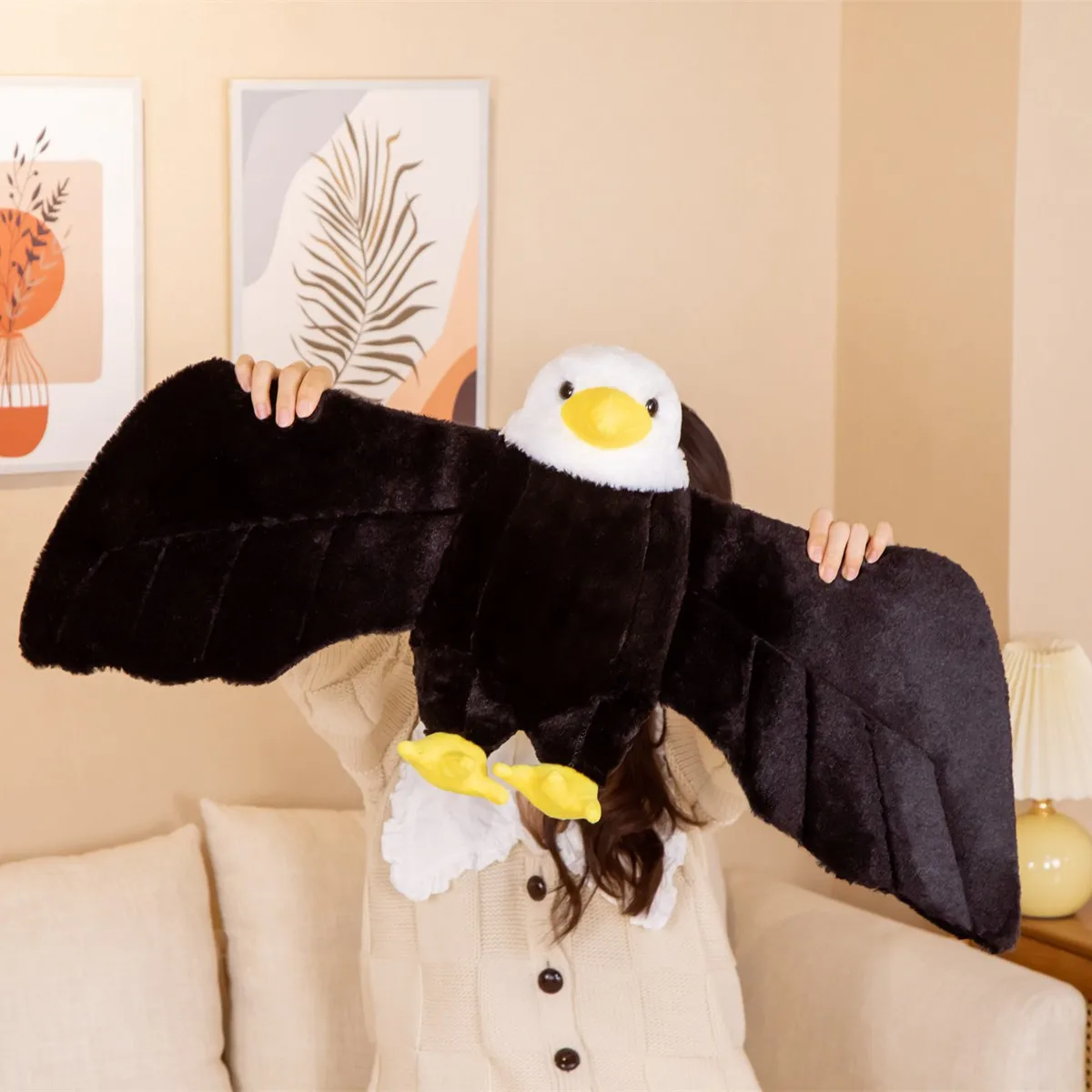 

40cm Cute Lifelike Vulture Eagle Plush Toys Soft Stuffed Plush Animal Doll Cartoon Bird Toys For Kids Birthday Gift Home Decor