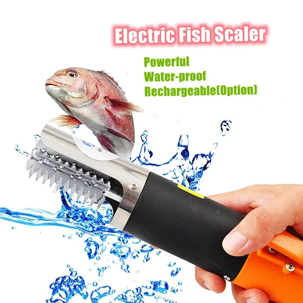 Electric Fish Scaler Fishing Scalers Rechargeable Clean Fish Remover Cleaner Portable Descaler Scraper Seafood Tools EU Plug