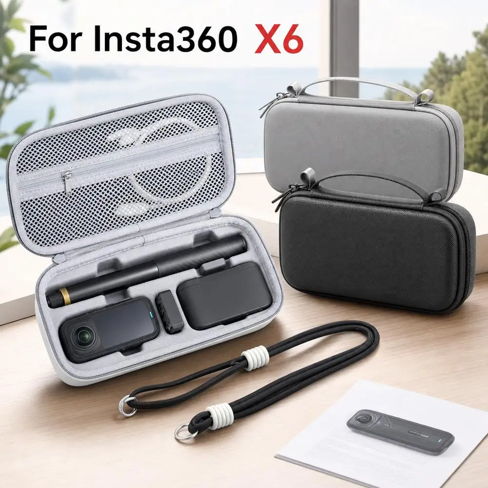 Wasserdichte Tragetasche zur Aufbewahrung für die Insta360 X6, tragbare Schultertasche, robuste Schutzhülle, Kamerazubehör. – Detail 5