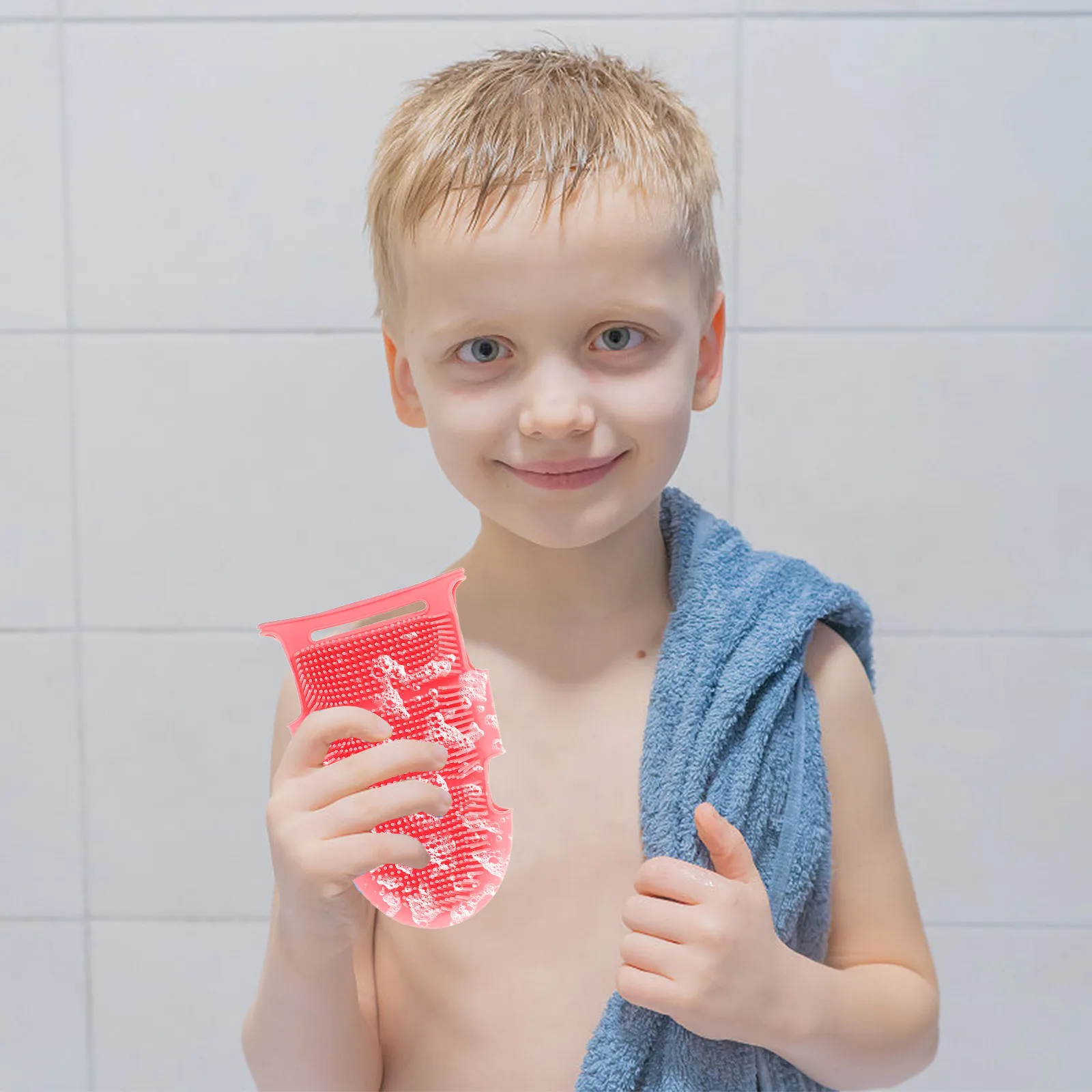 

Набор из 2 силиконовых массажных перчаток-мочалок для тела, для мужчин и женщин, щетка для мытья головы, губка для душа