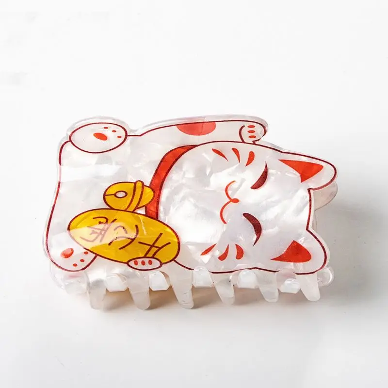 1pc Neue Geld Katzenminze Nette Kleine Katze Haar Clip Hinterkopf Spiral Haar Shark Clip Verziert Haar Greifen – Detail 7