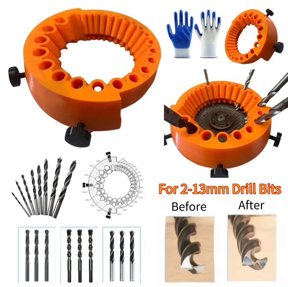 

New 2-13mm Multipurpose Drill Bit Sharpener Old Drill Bit Grinder Polishing Attachment Power Tool Parts Applicable Angle Grinder